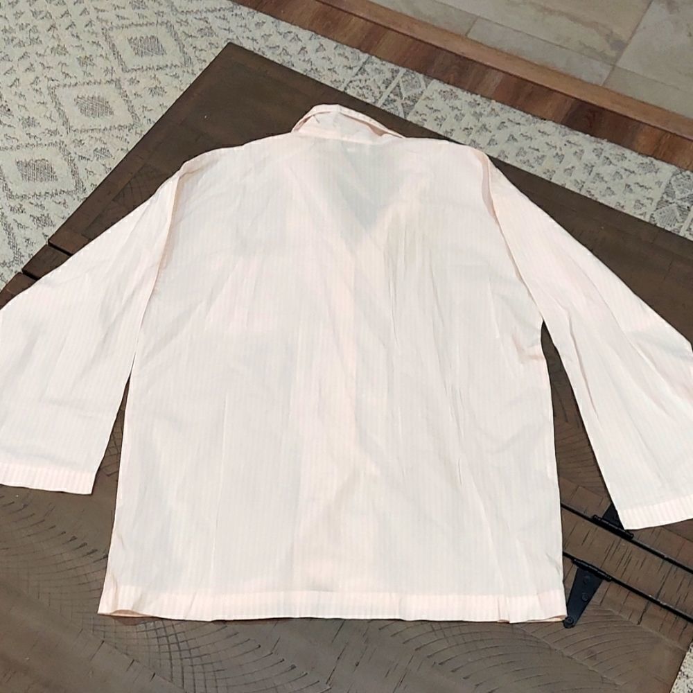 Vintage Christian Dior Pink Striped Pajama Shirt - Picture 2 of 6